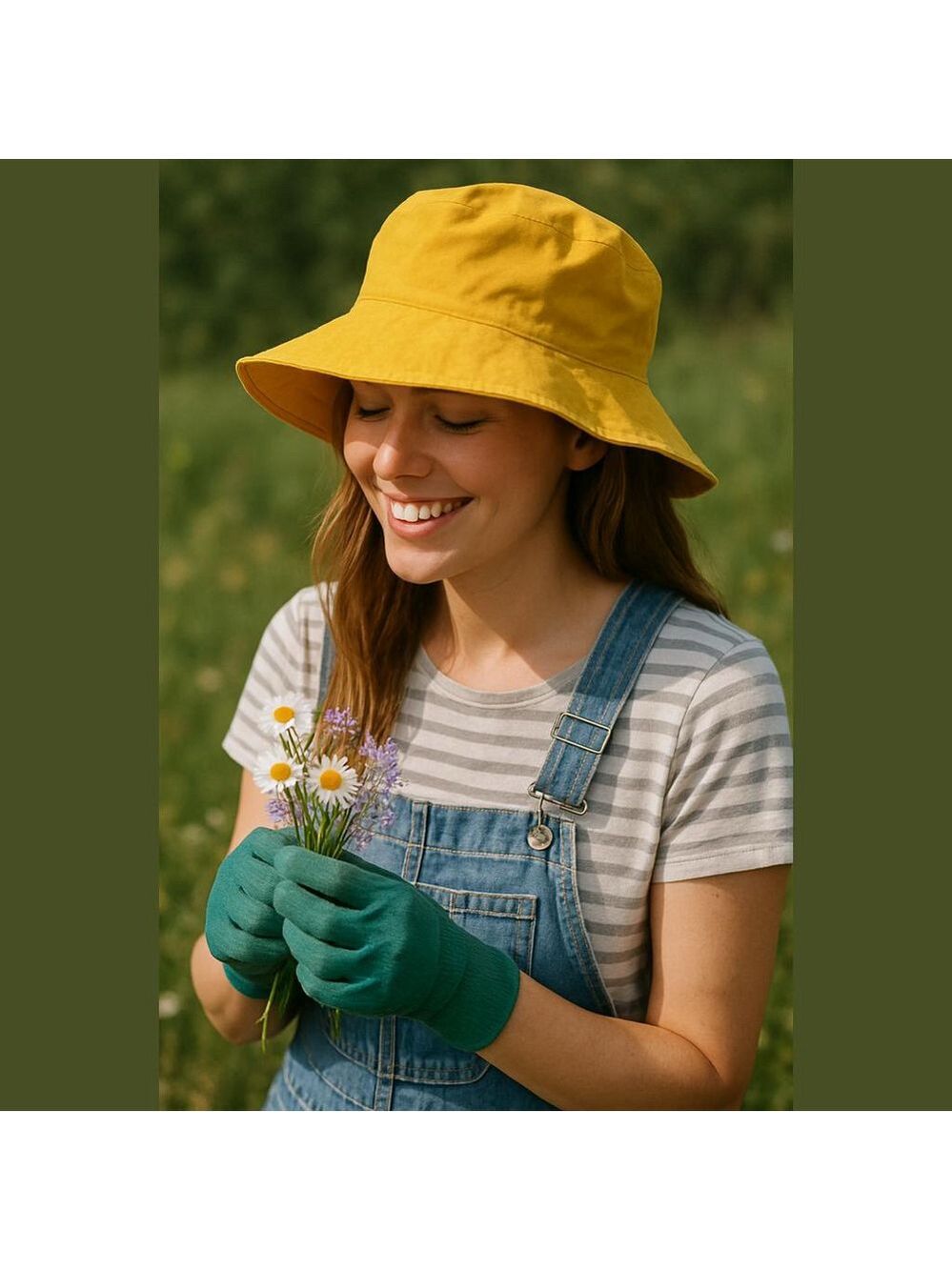 Yellow Sun hat  perfect for gardening Yellow Wide-Brim Hat